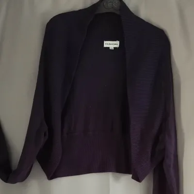 boléro, gilet court prune